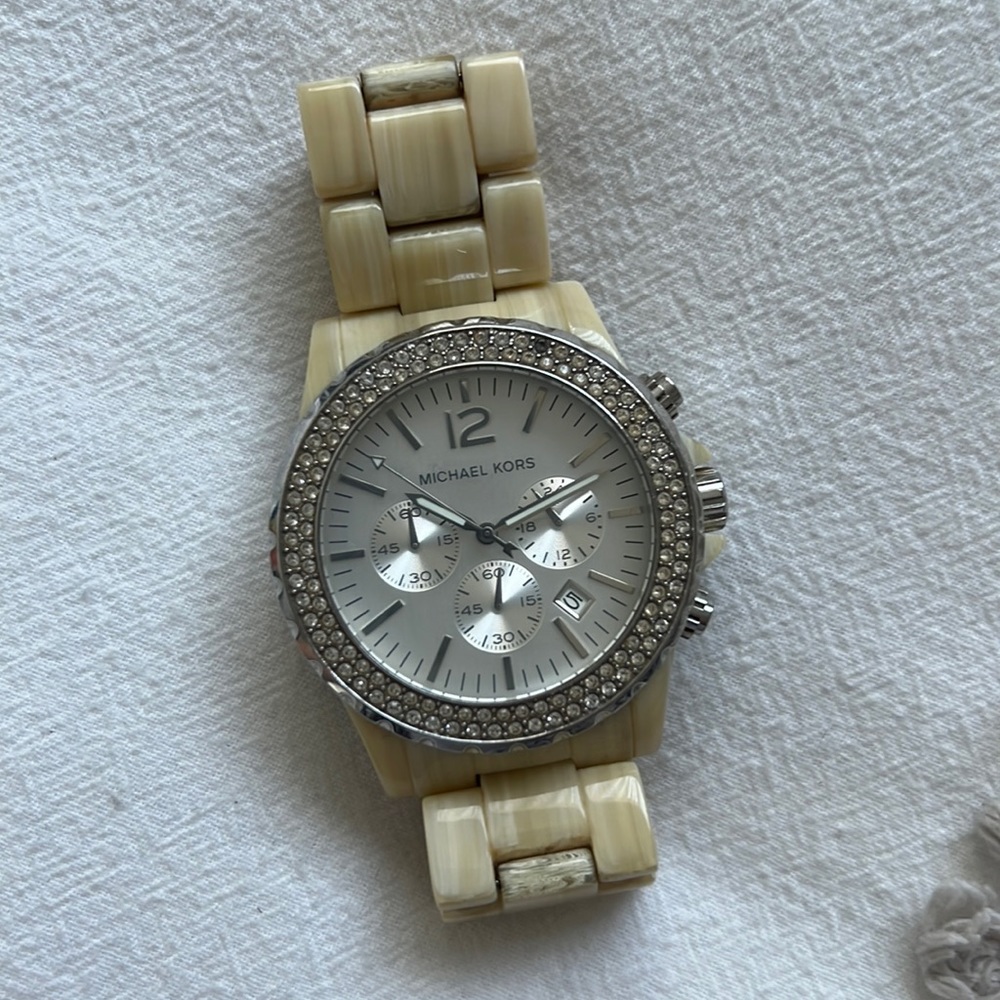 Michael Kors Acrylic Watch with Diamond Face